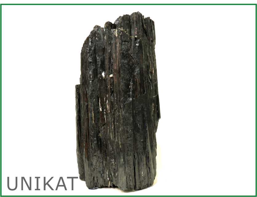 Schwarzer Turmalin - Naturkristall mit Glimmer